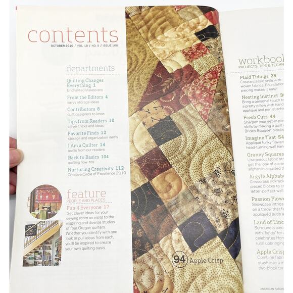 American Patchwork Quilting Magazine Oct 2010 No 106 Scrappy Bouquet Blocks - Picture 2 of 6
